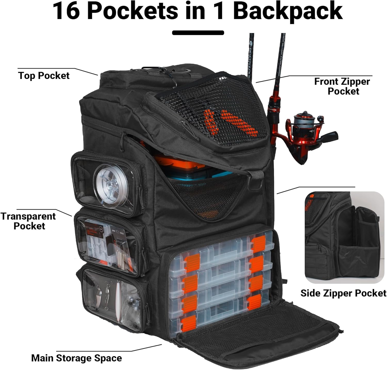 40L Fishing Backpack Tackle Bo - đánh giá và giá Fishing Kayak Crate